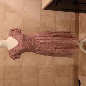 Orange Creek  Floral Smocked Midi Flare Dress